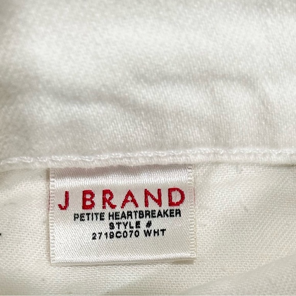 J Brand Petite Heartbreaker White Denim Low Rise Cotton Boot Cut Jeans Size 26” - Picture 7 of 9
